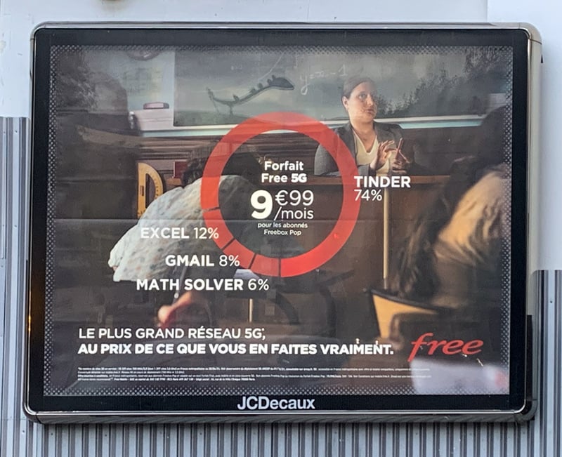 Affiche pub Free 5G