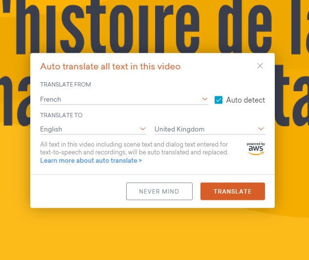 Présentation de l'outil de traduction automatique de Vyond